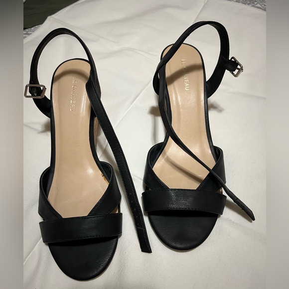 Black wedge Le Chateau sandal - Picture 2 of 7